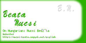 beata mucsi business card